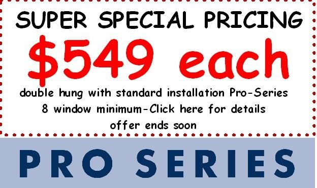 Spring window sale special double hung with a standard installation
